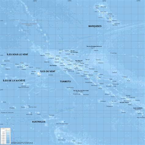 Large detailed physical map of French Polynesia. French Polynesia large ...