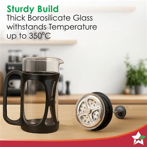 Wonderchef French Press Coffee Maker 350ml | Perfect for Brewing