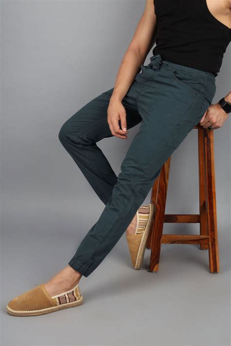 Men Flatfront Rib Joggers-Bottle green – St.Jones