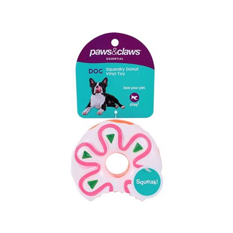 Paws & Claws 10cm Vinyl Donuts Squeaky Pet/Dog Toy - Assorted ...