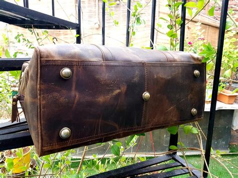 Full Grain Personalized Leather Weekender Luggage Duffle Bag - Montexoo ...