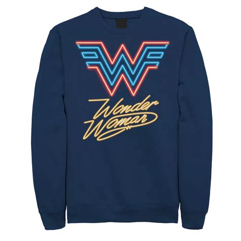 Men's DC Comics Wonder Woman Neon Lights Bright Logo Sweatshirt