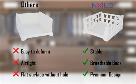 NXILO Wardrobe Organiser: Pack of 3 Large Tray, Closet Space Saver ...