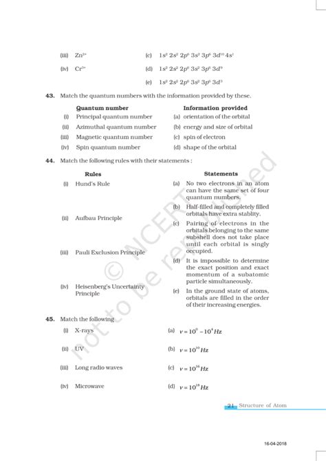 NCERT Exemplar Class 11 Chemistry Chapter 2 - Structure of Atom