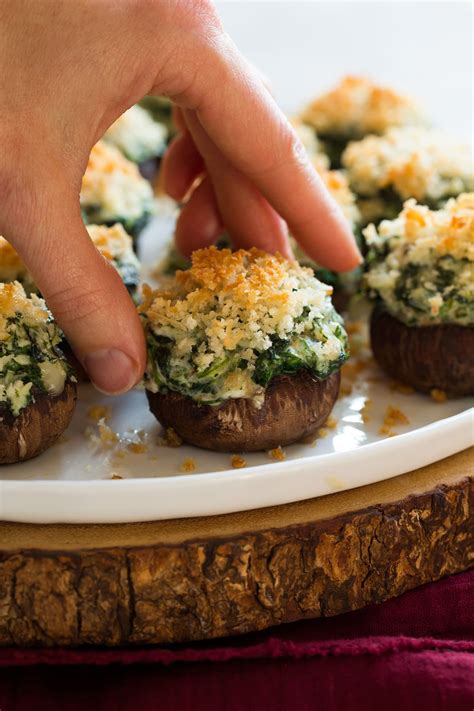 Stuffed Mushrooms {with Spinach and Cheese} - Cooking Classy