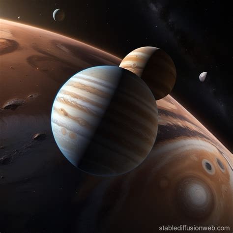 Earth, Mars, Jupiter, and Saturn in Space | Stable Diffusion Online