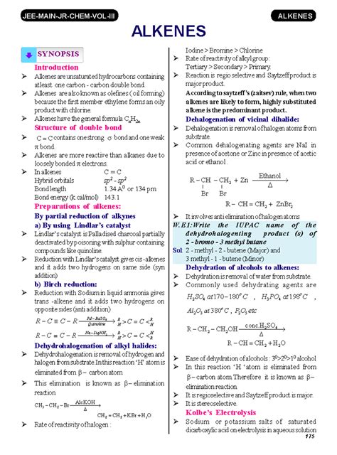 Alkenes Overview and Reactions (CHEM 175) - Studocu
