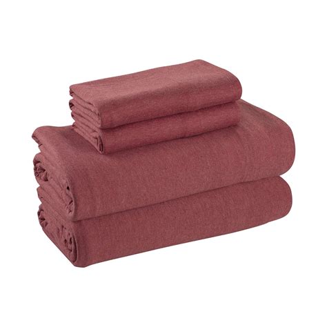Mainstays Extra Soft Adult Jersey Bed Sheet Set, Full, Red Sedona, 4 ...