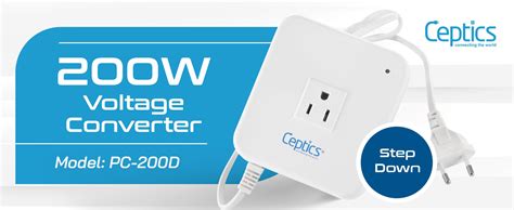Ceptics 200W Step Down Converter 220 to 110v, Converts Voltage 220V ...