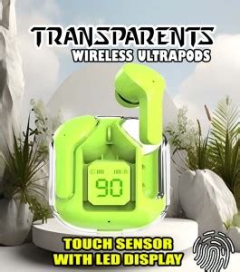 crecro Ultrapod Bluetooth Earbuds Headset Crystal Transparent Design ...