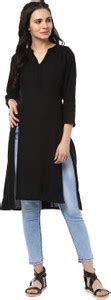 PEOPLE Women Solid Frontslit Kurta - Buy PEOPLE Women Solid Frontslit ...