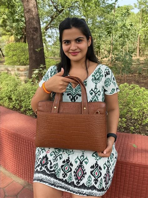 Premium Genuine Leather -Texture Handheld Office Laptop Bag For Men ...