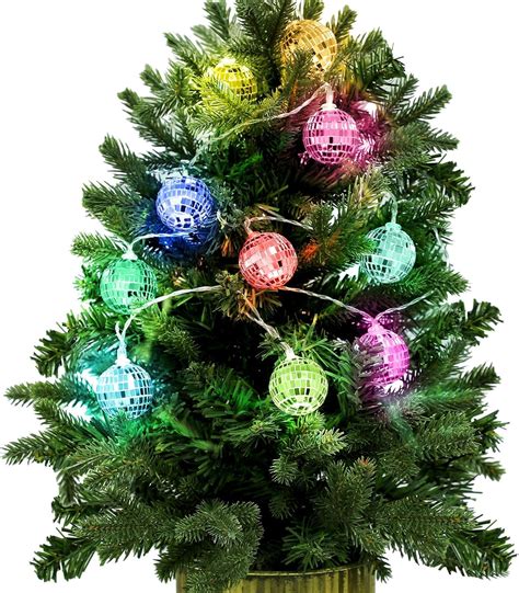 Buy 10 LED Disco Ball Decorations Mirror Disco Ball Ornaments 70s Disco ...