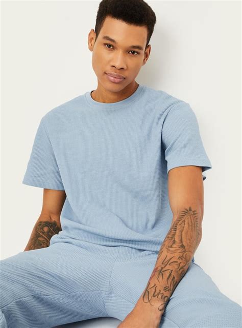 Buy Men Waffle Patterned Lounge T-shirt Online at just Rs. 499.0 ...