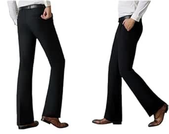 Buy Classic Dress Pants for Men, Straight Leg Formal Trousers, Black ...