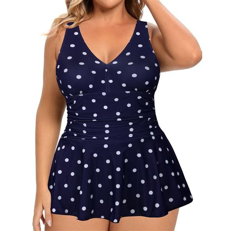 Oplxuo Women's Plus Size One Piece Swimsuits Tummy Control Sexy Ruched ...