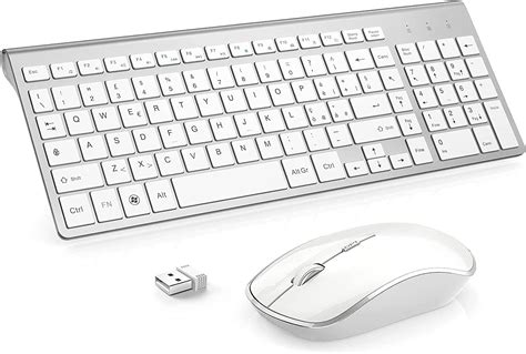 Tastiera E Mouse Wireless Ergonomici Con Poggiapolsi - Layout AZERTY Francese, Silenziosi, 2.4GHz