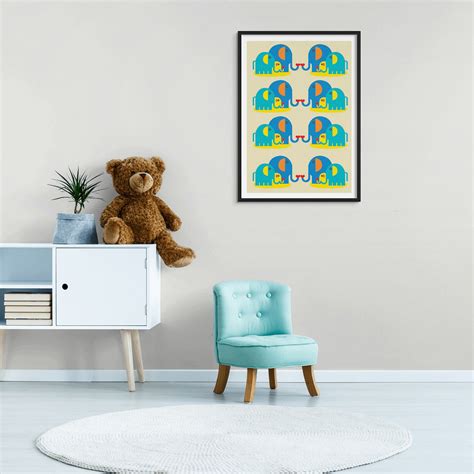 Colorful Elephant Herd Print Canvas Wall Painting – Nestroots