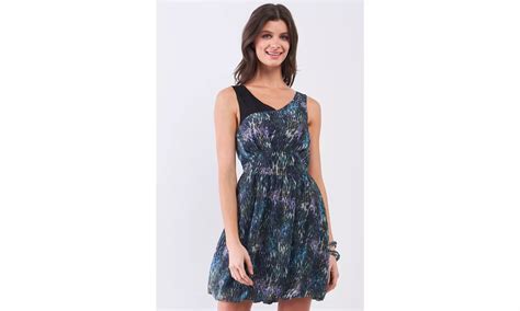 V-neck Self-tie Waist Stitche... | Groupon Goods