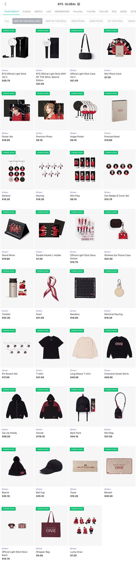 [MERCH] Map of the Soul ON:E Collection — US BTS ARMY