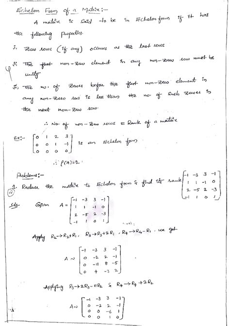 1.Echelon form - M-1 Notes - Mathematics - Studocu
