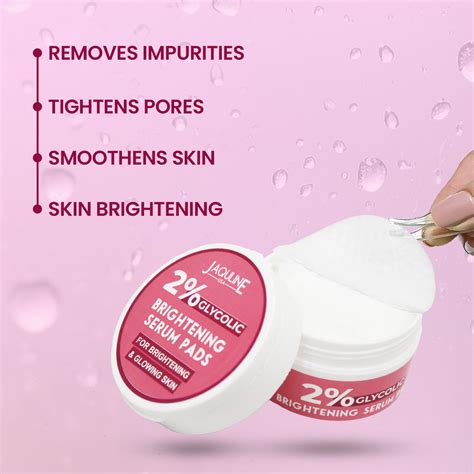 Jaquline USA 2% Glycolic Brightening Serum Pads for Dark Spots & Pigme ...
