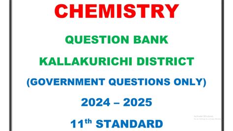 11th Chemistry Question Bank Tamil & English Medium 2024 - 25 ...
