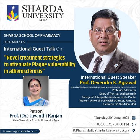 International Guest Talk on Novel Treatment Strategies to Attenuate ...