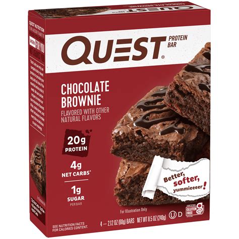 Quest Protein Bar, Chocolate Brownie, 20g Protein, 4 Count
