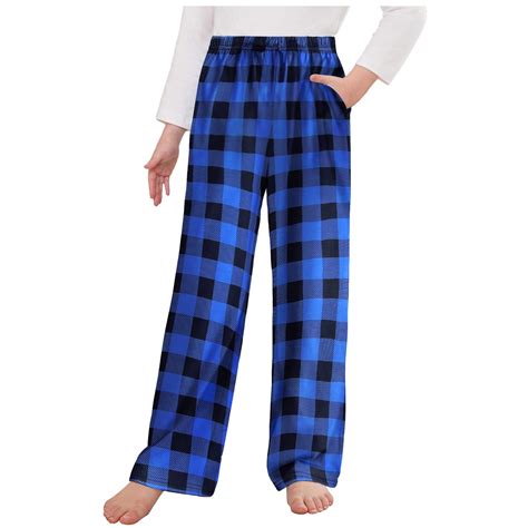 Edvintorg Boys Pajama Pants Fashion Plaid Printed Casual Elastic Waist ...