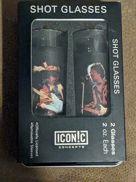 Jimi Hendrix Tin Box 2 Ounce Shot Glasses 2 Piece Set NEW | eBay