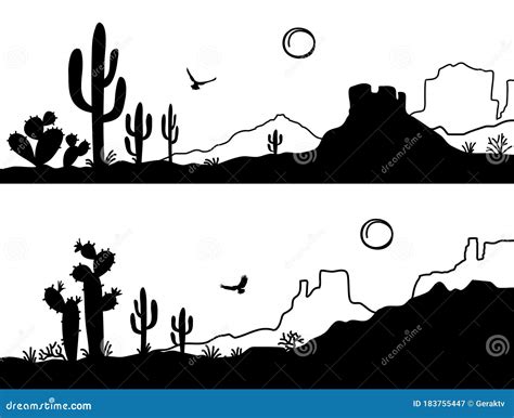 Desert Clip Art Black And White