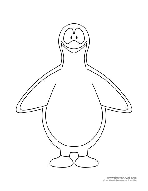 Penguin Template, Coloring Pages, Clipart Pictures and Crafts