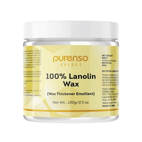 Purenso Select - 100% Lanolin Anhydrous Wax, 100g : Amazon.in: Beauty