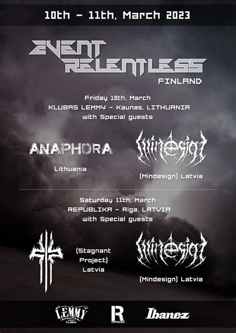 Event Relentless (FIN) / Mindesign (LV) / Stagnant Project (LV), Bar ...