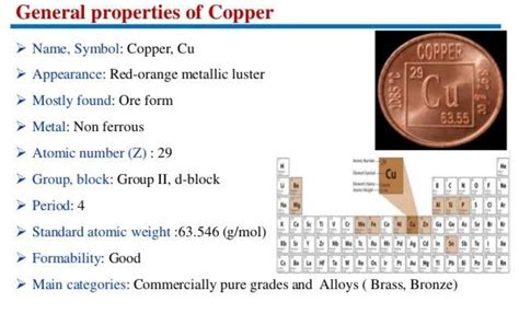 name any 5 chemical properties of copper? - Brainly.in