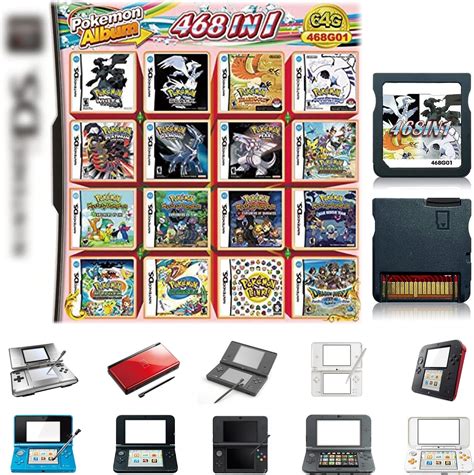 Buy DS2DS3DS 468 in 1 Game Cartridge, Retro Game Pack Card Compilation ...