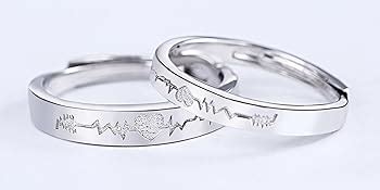 UC Jewellery His or Hers Matching Silver Plated & Copper Couple Rings ...