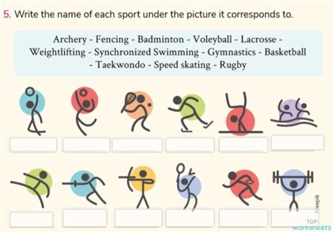 Sports Worksheet 的图像结果