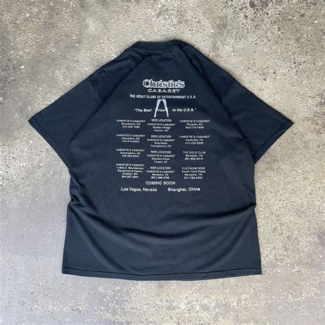 Streetwear VINTAGE Y2K CHRISTIES CABARET CLEVELAND STRIP CLUB SHIRT ...