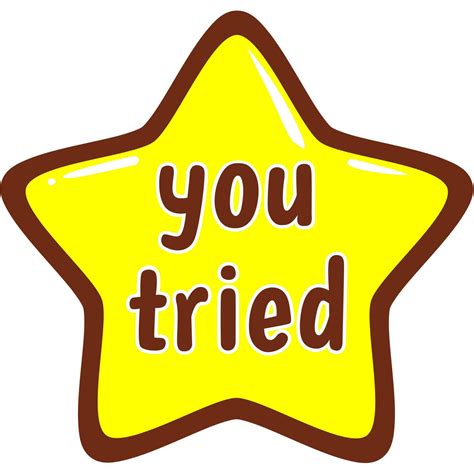 Cartoon Star with the words You Tried 22995119 Vector Art at Vecteezy