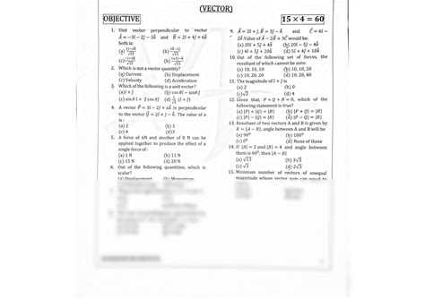 Image result for Vector Class 11 Physics Questions