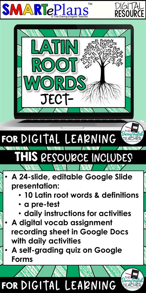Digital Latin Root Words Instructional Unit for Secondary ELA (ject ...