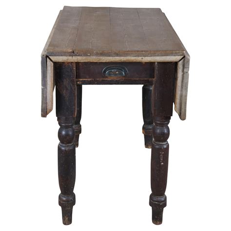 Primitive Antique English Pine Drop Leaf Farmhouse Dining Breakfast ...