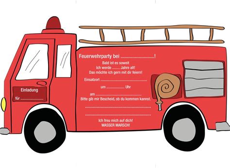 Feuerwehr Kindergeburtstag Einladung