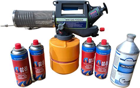 SHoRI Combo Pack of Fogging Machine with 4 Gas Can and 1 Litre Chemical ...