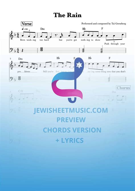The Rain - TAI • Jewish Sheet Music