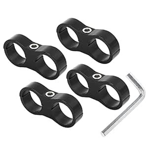 X AUTOHAUX 4pcs Black AN12 24mm Hose Separator Clamp Fitting Adapter ...