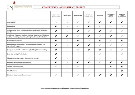 Image result for Assessment Matrix Template