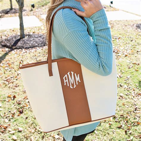 Canvas Monogrammed Tote Bag — Marleylilly